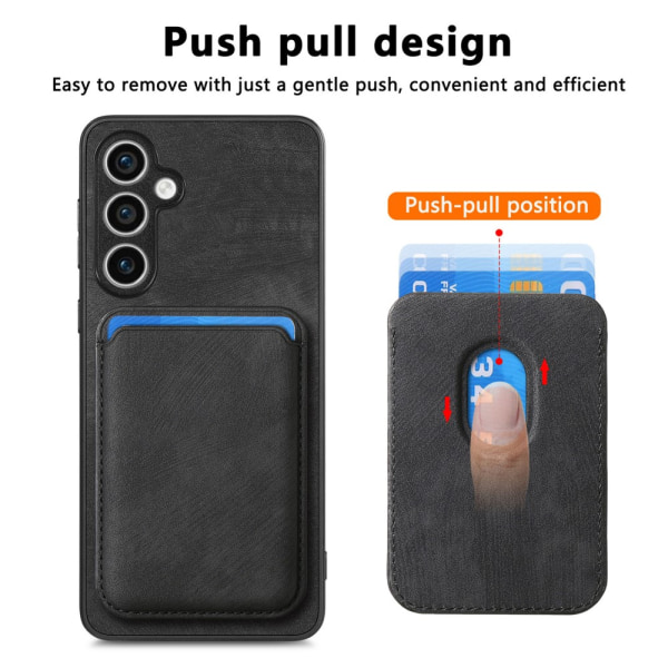 SKALO Samsung S23 FE PU-Läder Skal med avtagbar Magnet Plånbok - Svart Svart