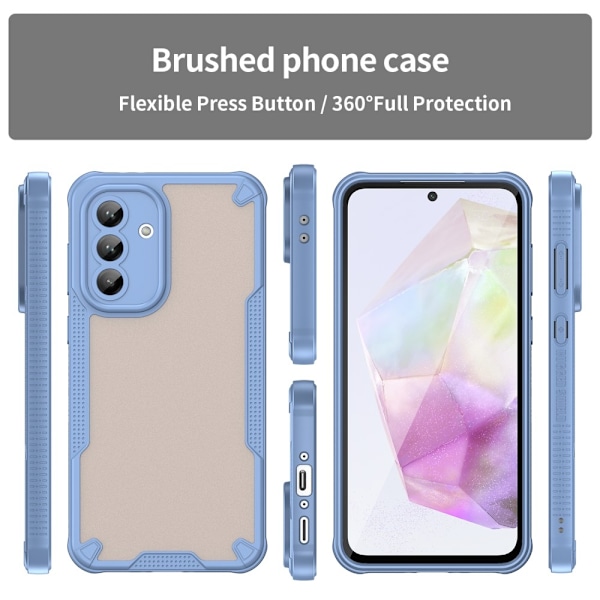 SKALO Samsung A56 5G Armor Hybrid Frosted Suojakuori - Sininen Blue