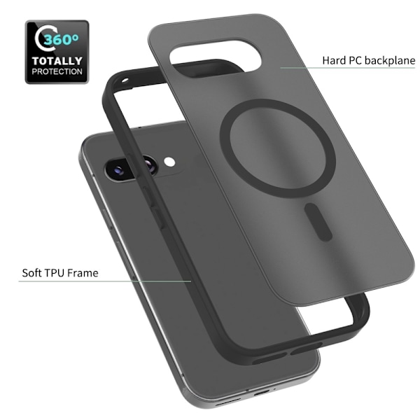 SKALO Google Pixel 9a Skin-touch Hybrid Suojakuori - Sininen Blue