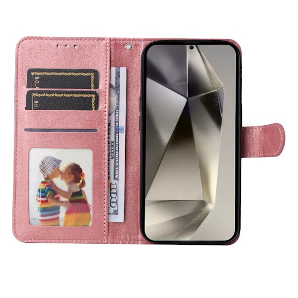 SKALO Samsung S25 Ultra PU-læder Flip Cover - Vælg farve Pink
