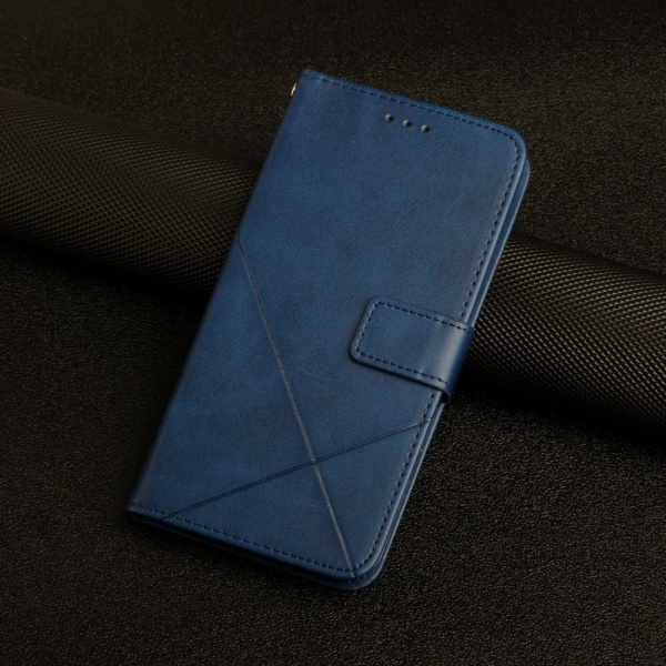 SKALO Samsung A23 5G PU læderpung med prægning - Blå Blue