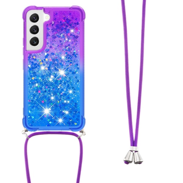 SKALO Samsung S23 Kvicksand Glitter Mobilhalsband - Lila-Blå multifärg