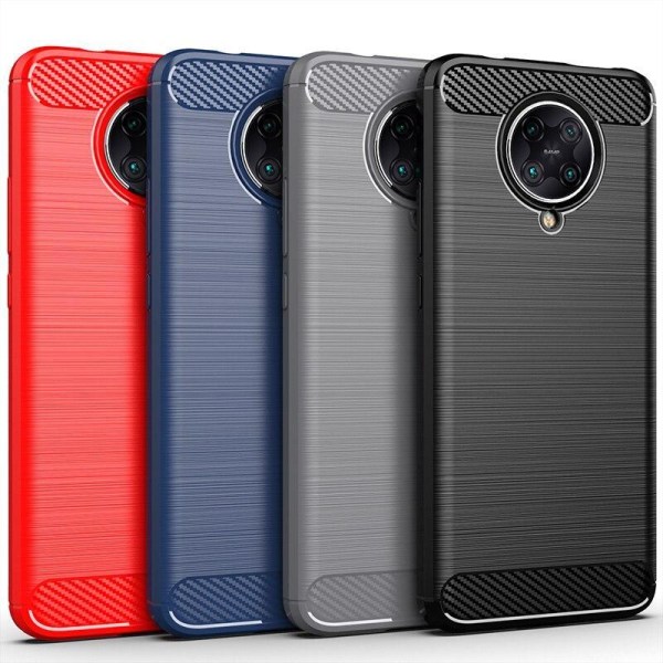 Iskunkestävä Armor Carbon TPU-suojus Xiaomi Poco F2 Pro - enemmän väriä Red