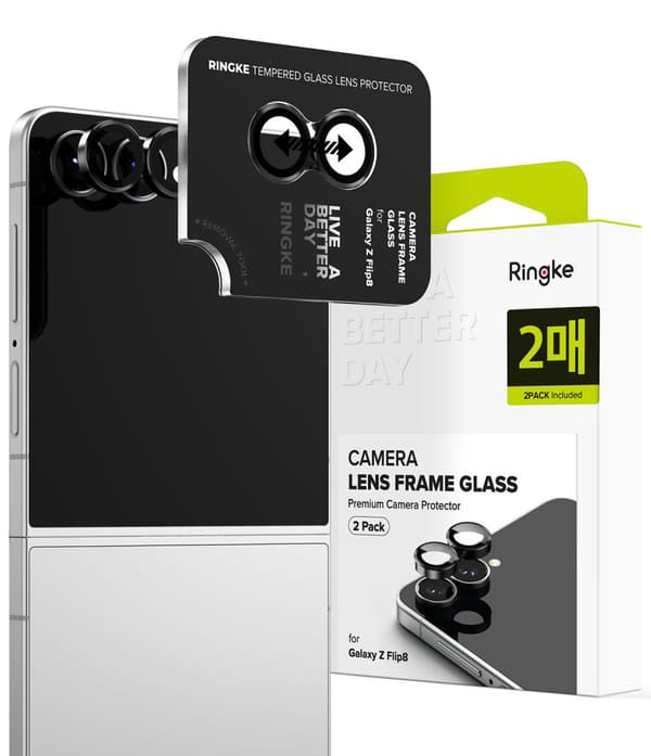 2-PAK Ringke Camera Frame Protector Kamerabeskyttelse til Samsung Galaxy Z Flip8 - Sort Black