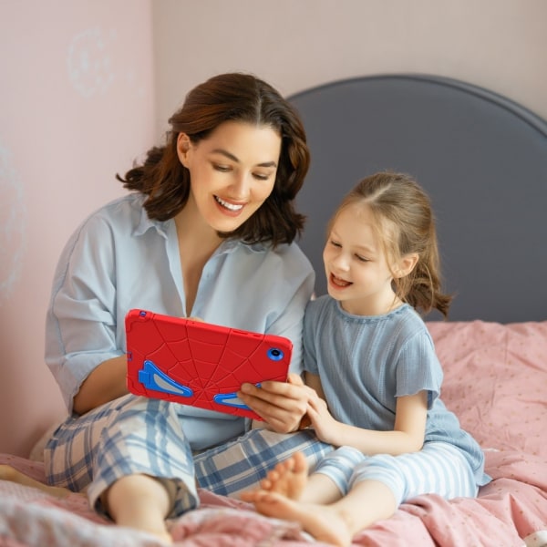 SKALO Samsung Tab A9+ Spindelnät Barnskal - Röd-Blå multifärg