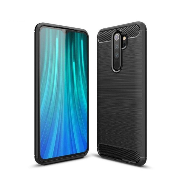 Stødsikker Armour Carbon TPU cover Xiaomi Redmi Note 8 Pro - Sort Black