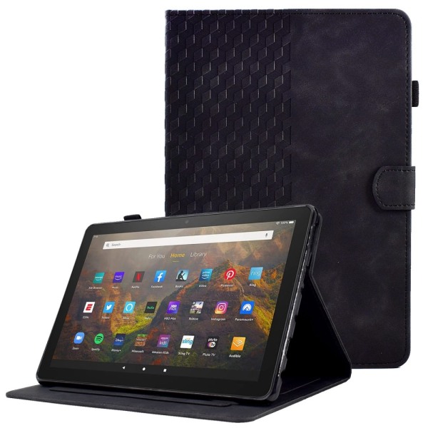 SKALO Amazon Fire HD 10/10 Plus (2021) Embossed PU-nahkainen Lom Black