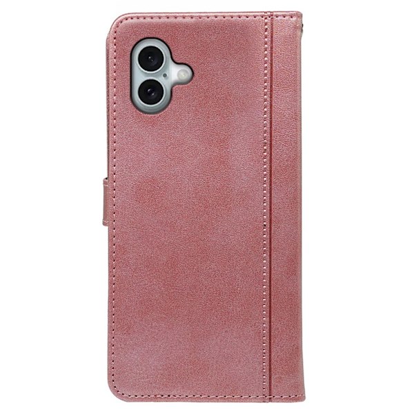 SKALO iPhone 16 Plus Flip Cover m. pung i PU-læder - Rosa guld Pink gold