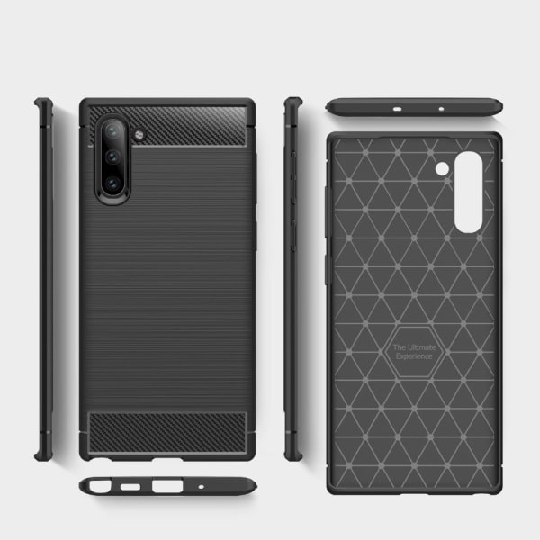 Iskunkestävä Armor Carbon TPU-kotelo Samsung Note 10 - lisää värejä Black