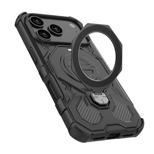 SKALO Armor Roterbar Ring Cover til iPhone 17 Pro Max - Sort Black