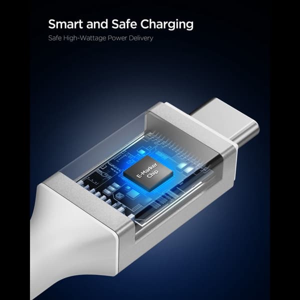 Spigen EB10015CC Essential USB-C-kabel 100W 1.5m - Vit Vit