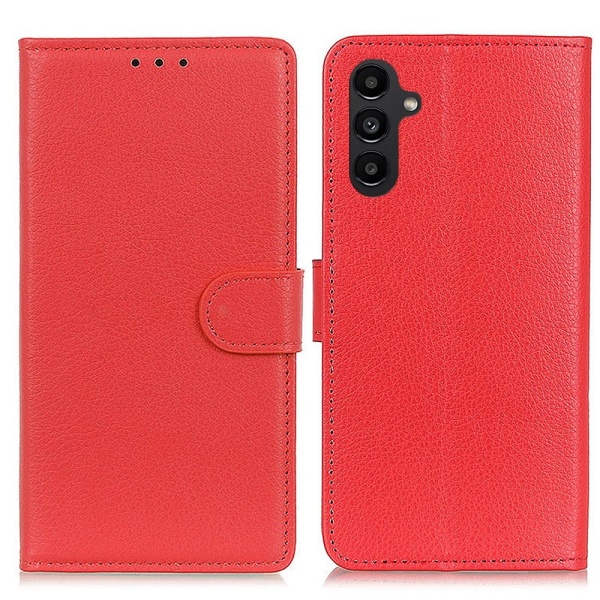 SKALO Samsung A14 4G/5G Litchi Plånboksfodral - Röd Röd