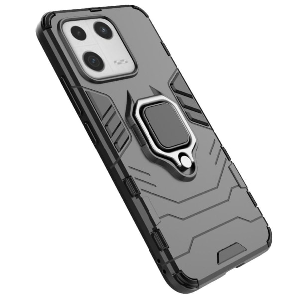SKALO Xiaomi 13 5G Armor Hybrid metal ring cover - Sort Black