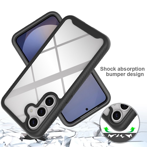 SKALO Samsung S25 Shockproof Clear Hybrid Skal - Svart Svart