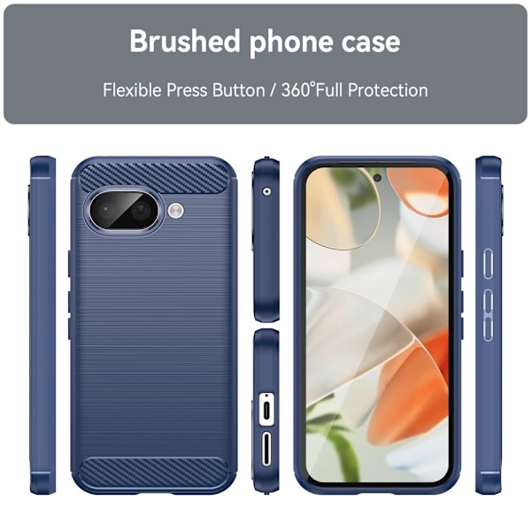 SKALO Google Pixel 9a Armor Carbon Suojakuori - Valitse väri Blue