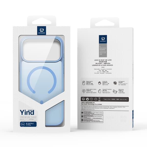 DUX DUCIS Yind Series Matte Finish Cover til iPhone 18 Pro - Blå Blue