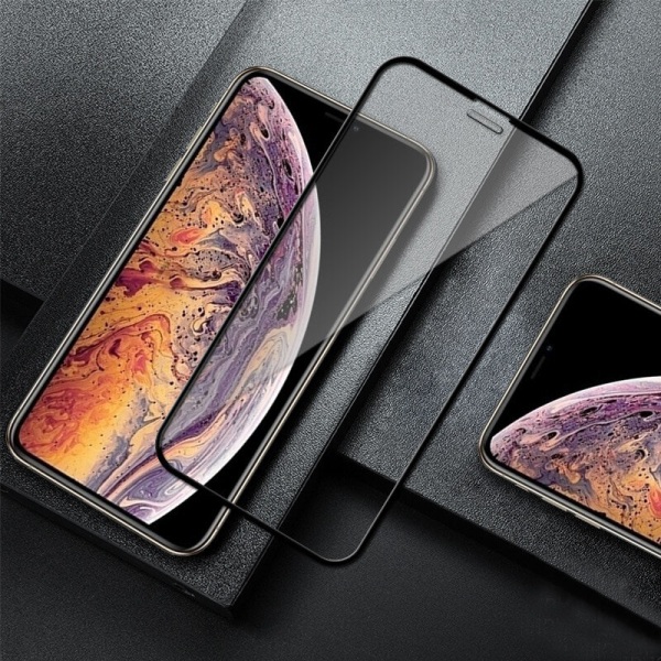 SKALO iPhone XS Max FULL-FIT Hærdet Glas Skærmbeskyttelse Black