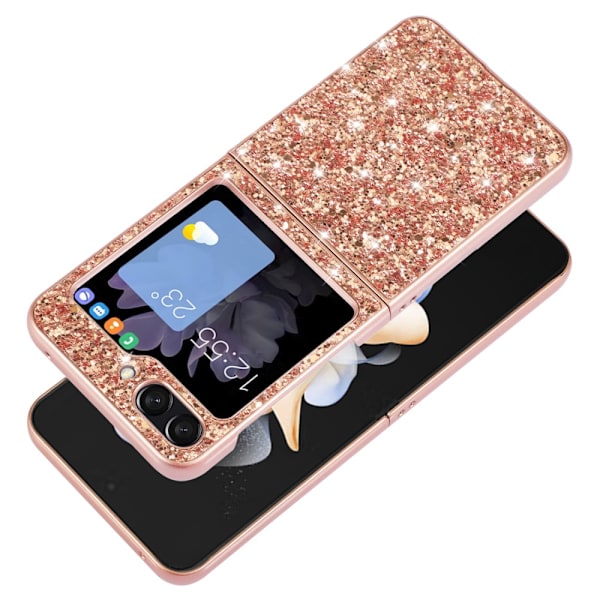 SKALO Samsung Z Flip6 Glitter TPU Skal - Roséguld Rosa guld