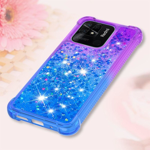 SKALO Xiaomi Redmi 10C Kvicksand Glitter Hjerter TPU Cover - Lil Multicolor