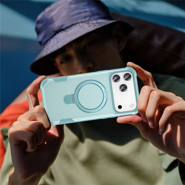 SKALO iPhone 17 Pro Armor Ring Cover - Blå Blue