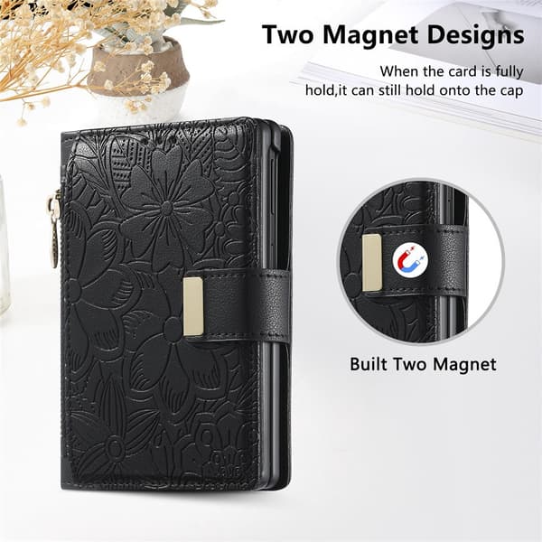 SKALO Big Wallet Mandala Flip Cover til iPhone Duo - Sort Black