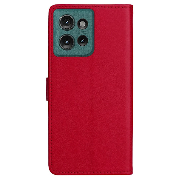 SKALO Motorola Edge 50 5G PU-læder Pungetui - Vælg farve Red