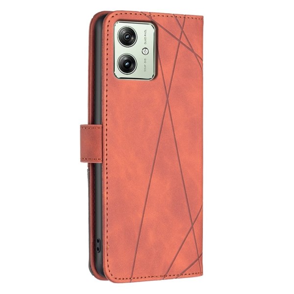 Motorola Moto G54 5G BINFEN COLOR Præget Flip Cover - Brun Brown