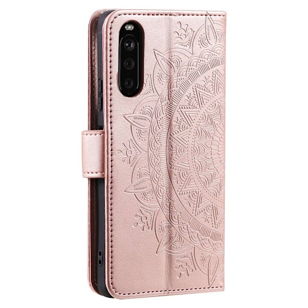 SKALO Sony Xperia 10 V Mandala Flip Cover - Rosa guld Pink gold