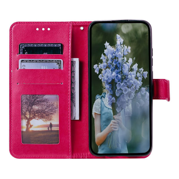 SKALO Google Pixel 7a Mandala lompakkokotelo - Cerise Cerise