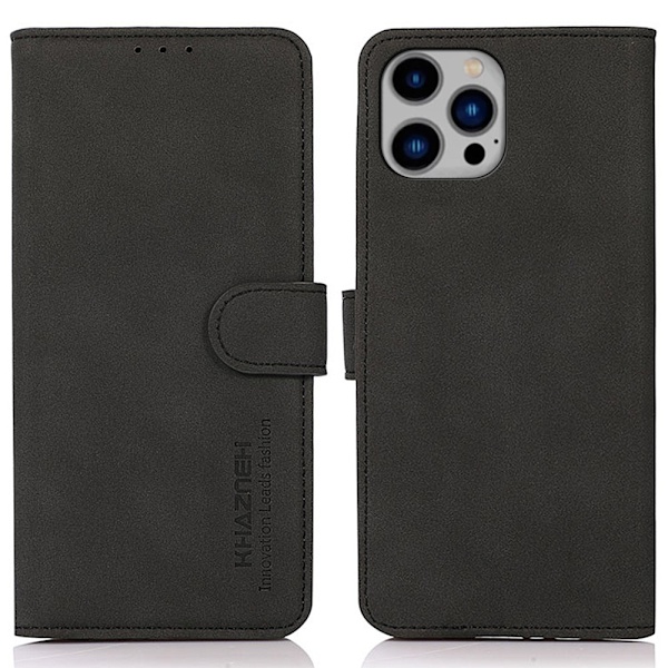 SKALO iPhone 16 Pro KHAZNEH Pungetui i PU-læder - Sort Black