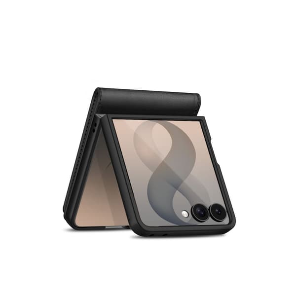 Tech-Protect Wallet Pungcover med stativfunktion til Samsung Galaxy Z Flip8 - Sort Black