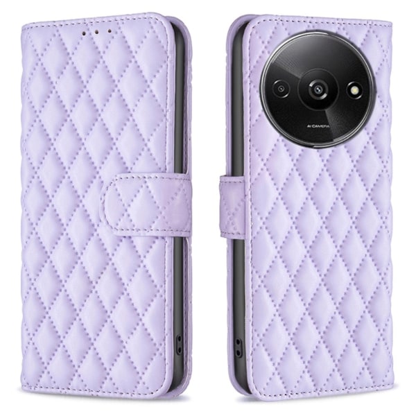 SKALO Xiaomi Redmi A3 BINFEN COLOR Tikattu Lompakko - Violetti Purple