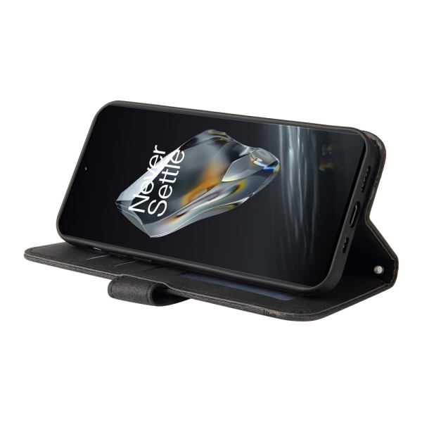 SKALO OnePlus 12R 5G Flip Cover m. pung i PU-læder - Sort Black