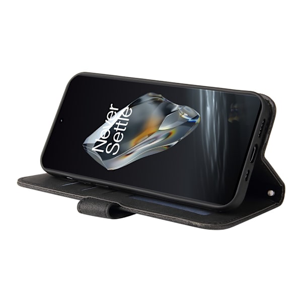 SKALO OnePlus 12R 5G Plånboksfodral i PU-Läder - Svart Svart
