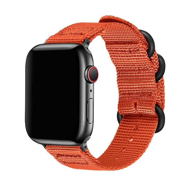 SKALO Nato-ranneke Nylon Apple Watch SE 44mm - Valitse väri Orange