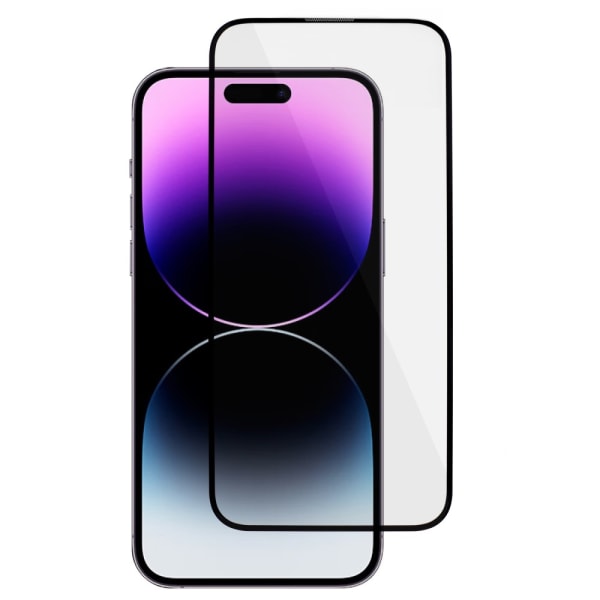 2-PACK SKALO iPhone 15 Pro Heltäckande Skärmskydd Härdat Glas - Svart