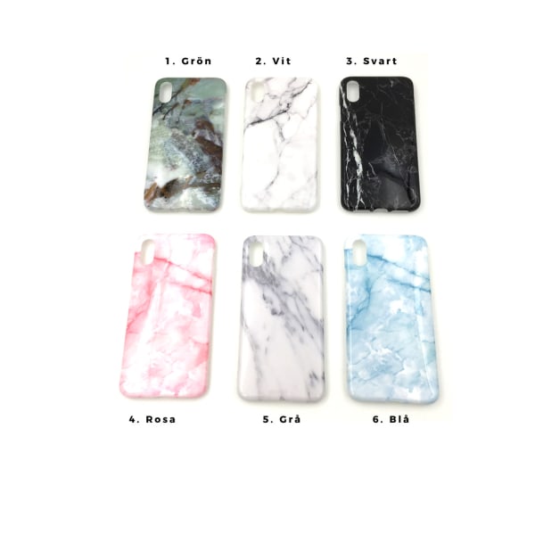 Marmorskal Blank iPhone 7/8 - flere farver Black Nr3 Svart