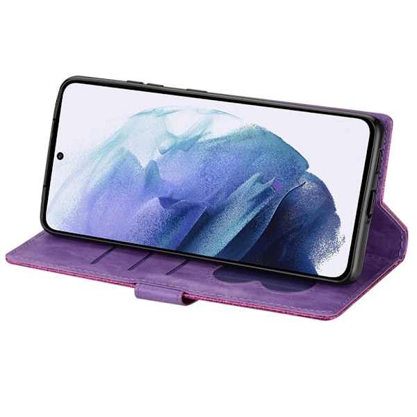SKALO Samsung S25 Ultra Glitter Vetoketju Lompakkokotelo - Violetti Purple