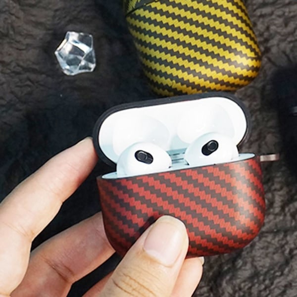 SKALO AirPods Pro 2 Carbon Fiber TPU suojakuori - Musta Black