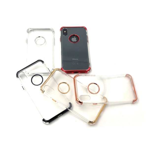 Extra tåligt design silikonskal | färgade kanter iPhone X/XS - f Guld