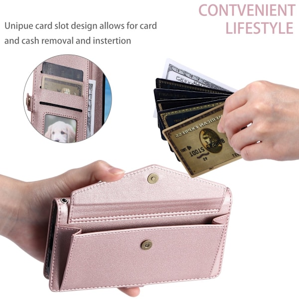 SKALO iPhone 16 Plus Evelope Clutch 5-Fack - Roséguld Rosa guld