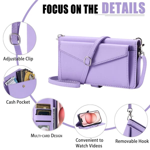 SKALO iPhone 16 Plus Evelope Clutch 5-RUM - Lilla Purple