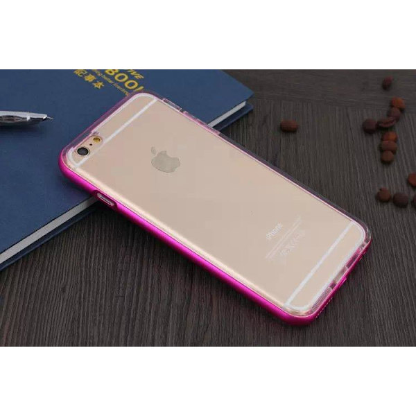 TPU silikonskal med färgad ram iPhone 6/6S Pink