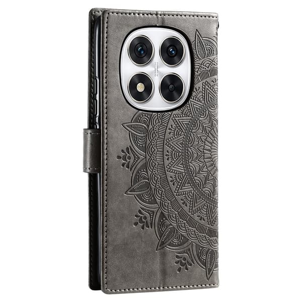 SKALO Xiaomi Redmi Note 14 Pro 5G Mandala Plånboksfodral - Grå grå