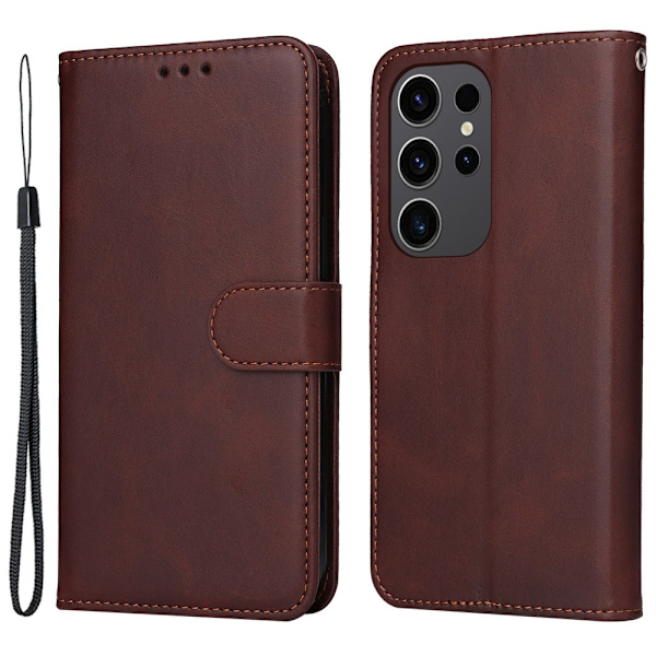 SKALO Samsung S24 Ultra PU-læder Pungetui - Vælg farve Brown
