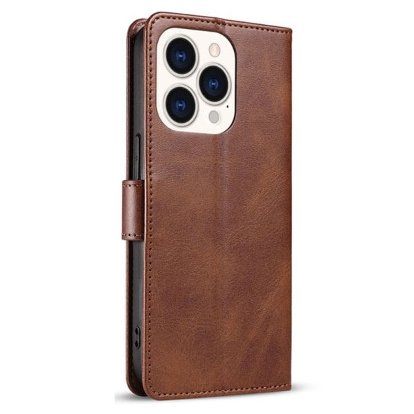 SKALO iPhone 15 Plus Premium Wallet Lompakkokotelo - Ruskea Brown