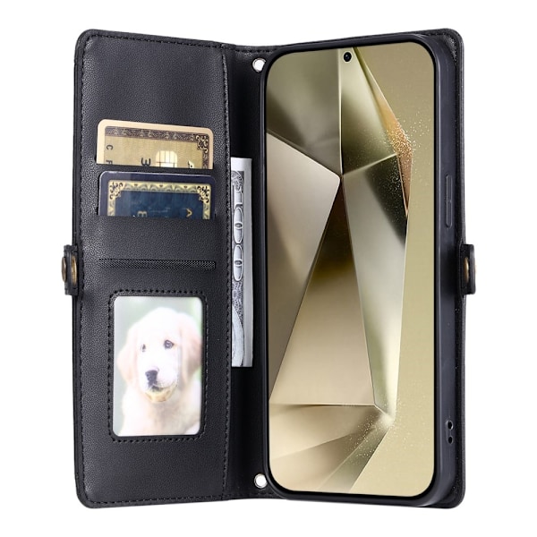 SKALO Samsung A56 5G PU-Læder Envelope Flip Cover - Sort Black