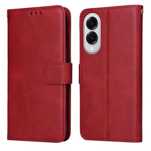 SKALO Samsung S25 Edge PU-läder Plånboksfodral - Fler färger Röd