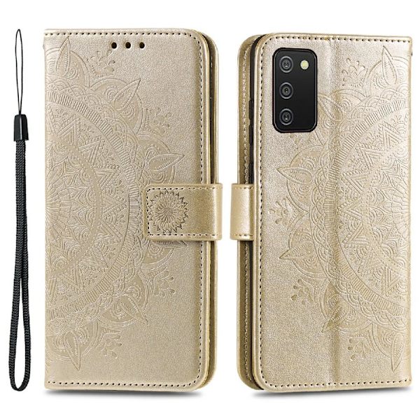 SKALO Samsung A02s / A03s Mandala Plånboksfodral - Guld Gold