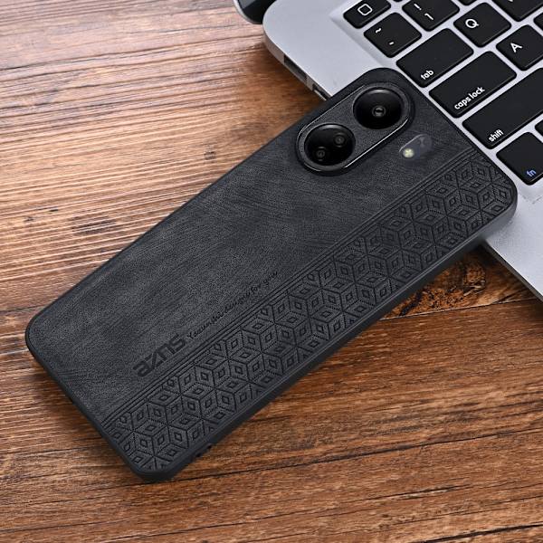 SKALO Xiaomi Redmi 13C 4G AZNS PU læder Cover - Sort Black
